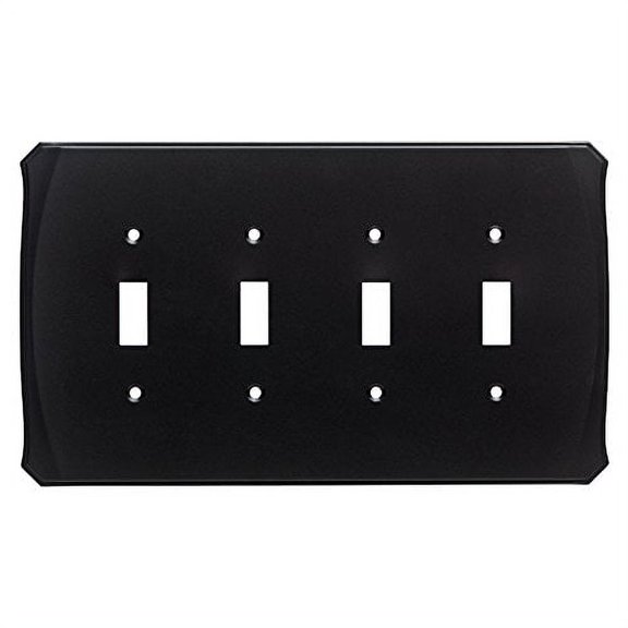 Brainerd W34482-FB Serene Quad Switch Cover Plate Flat Black