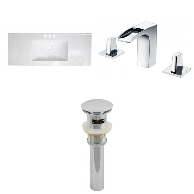 American Imaginations 21-in. W 3H8-in. Ceramic Top Set In White Color AI-16727