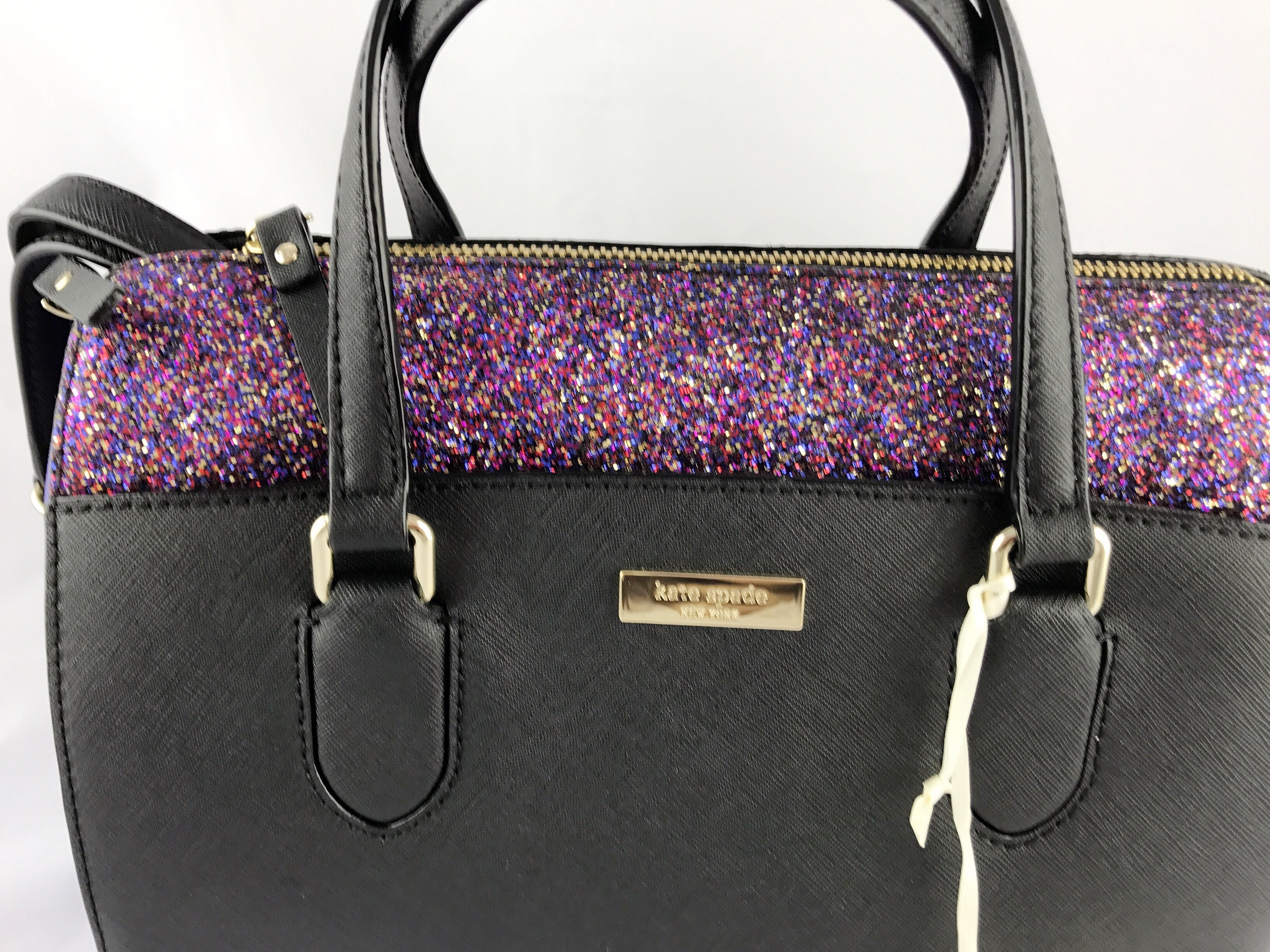 Kate Spade Laurel Way Glitter Lanae Satchel Crossbody Kate Spade Laurel Way Glitter Lanae Satchel Crossbody Handbag Purple Black