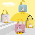 thumbnail image 4 of Secfreeship Cute Duck Design Insulated Lunch Bag, Portable Reusable Tote with Aluminum Foil Lining, Oxford Cloth Cooler Bag for Work, Travel, Picnic, Office Daily Use, 9 x 7.8 x 5.1 inch, 4 of 5