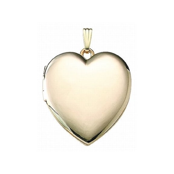 Picturesongold.Com 14K Yellow Gold Filled Heart Locket Unisex Adult Necklaces - 1-1/4 inch x 1-1/4 inch
