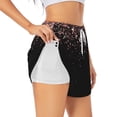 thumbnail image 2 of Bixox Women's Rose Gold Glitter1 pattern 2 in 1 Running Shorts - Lightweight Athletic Workout Gym Yoga Shorts Liner with Pockets - XX-Large, 2 of 7