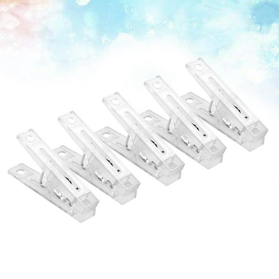 Phenofice 10Pcs Hook Clips for Clothes Clear White Plastic Clothing Clamps for Beach