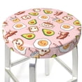 thumbnail image 3 of Susaid Breakfast Print Elastic Bar Stool Cover Personalized Washable Stool Cover for Barbershop Home Bar Kitchen-12 inch, 3 of 7