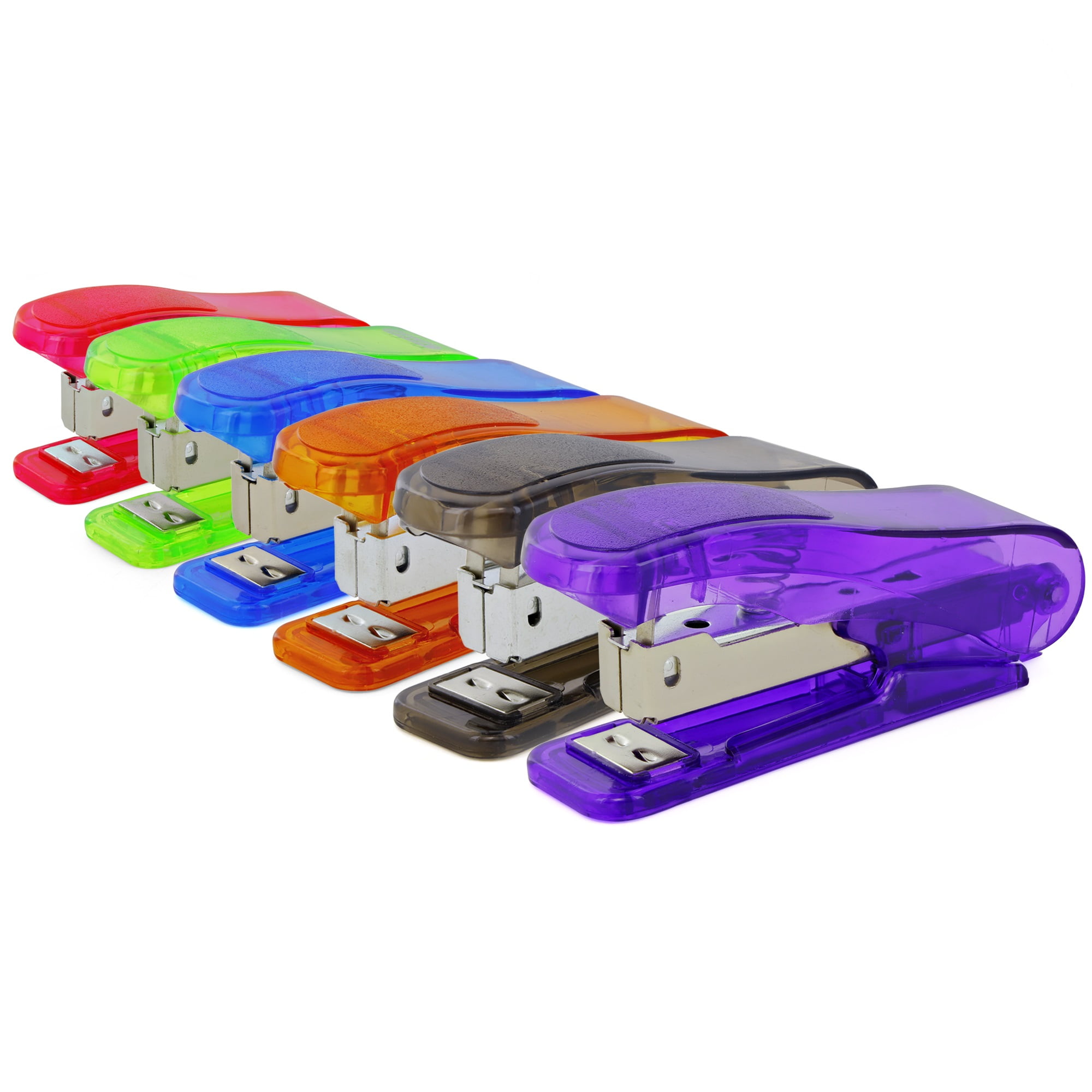 Emraw Office Transparent Standard Stapler with 500 Staples Commercial Desk Size Durable Elegant Office Desk Accessory 20 Sheet Capacity Stapler with Staples Pack of 2