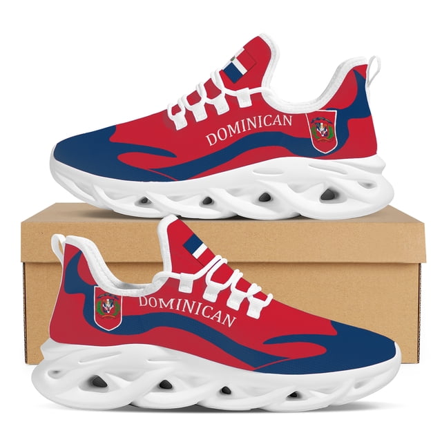 Zapatillas ligeras y transpirables con diseño de emblema nacional de la bandera dominicana, zapatillas con plataforma y cordones, zapatos casuales
