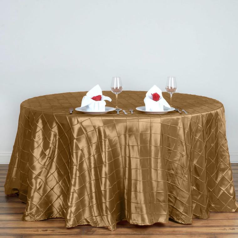 Efavormart 120" Wholesale Gold Tablecloths Pintuck Table linens for