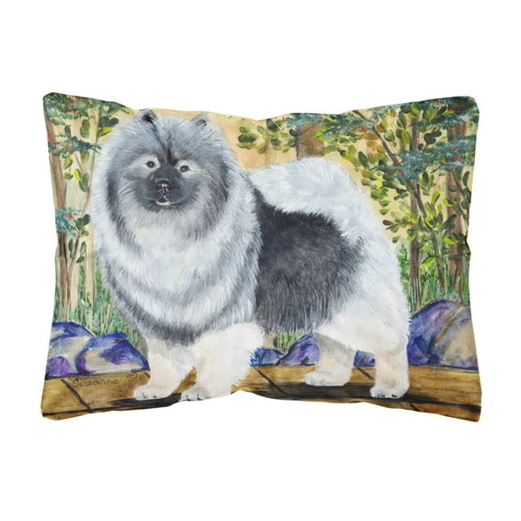Caroline's Treasures SS8127PW1216 Keeshond Decorative Canvas Fabric Pillow, 12H x16W, multicolor