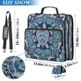 thumbnail image 3 of Water-Resistant 3-Ring Binder Organizer with Multiple Pockets Zipper Binder Bag for Office Dark Teal Turtle Pattern, 3 of 8