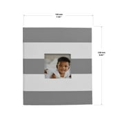 New View Gifts Grey Stripe Photo Album with Framed Front, Holds 208 4x6 Photos