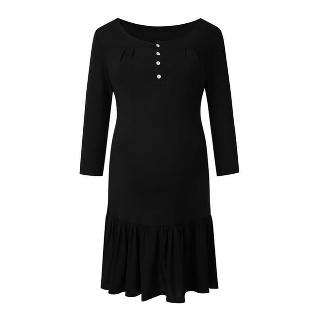 Robe de Maternité d'Été pour Femmes Manches Courtes Robe de Nuit d'Allaitement