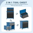 thumbnail image 5 of 8-Drawer Tool Chest, Rolling Tool Storage Cabinet with Enhanced Packaging, Detachable Top Tool Box with Tray Divider, Liners, Metal Tool Cart for Garage Workshop, Blue, 5 of 7