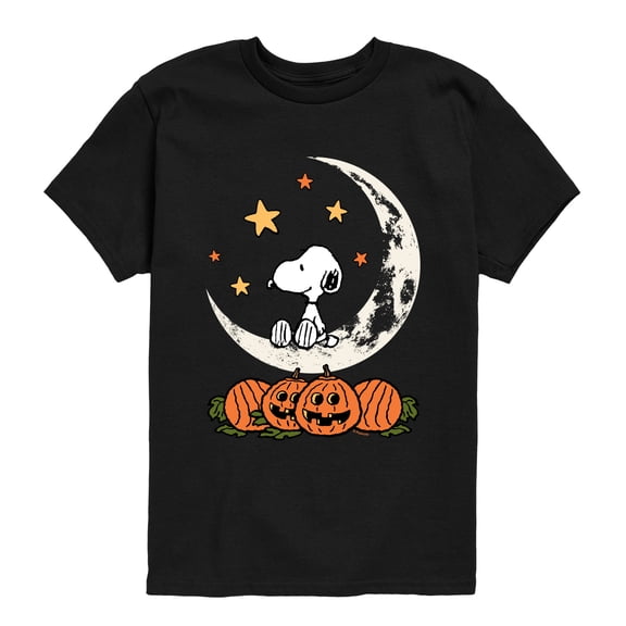 Peanuts - Snoopy Halloween Moon - Youth Boys Short Sleeve Graphic T-Shirt