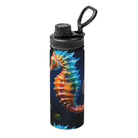 

Ocsxa Yellow Fish Seahorse Print 18oz Stainless Steel Water Bottle Unisex Water Bottle Insulated Sports Water Cup Flask for Cold Water Drinks/Sports/Travel/Car/School