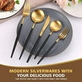 thumbnail image 4 of Matte Black Gold Silverware Set,  40-Piece Stainless Steel Flatware Cutlery Set Service for 8, Satin Finish Kitchen Utensil Set, Dishwasher Safe, 4 of 5