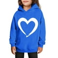 thumbnail image 2 of ATOGUTA Girl Valentines Sweatshirt Hooded Heart Sweatshirt Fall Winter Kid Long Sleeve Shirt Pullover Top Size 3T-14, Blue, 2 of 5