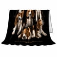 thumbnail image 2 of Beagle Portrait Collage, Cozy Pet Portrait Pattern, Warm Flannel Blanket for Living Room and Bedroom with Detailed Artwork, Dog Lovers Thanksgiving Gift, Pet Lover Home Decor, 2 of 9