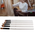 thumbnail image 4 of Nylon Paintbrush, Short Handle Easy Clean Repeatedly Art Painting Pen Soft Elastic Wool  For Professional For Acrylic Painting For Oil Painting For Beginner Inclined Front, 4 of 8
