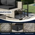 thumbnail image 2 of 13-Piece Outdoor Patio Furniture Set with Rocking Swivel Chair, Wicker Rattan Sectional Sofa Conversation Set with Tempered Glass Table, Backyard Furniture,Dark Grey, 2 of 8