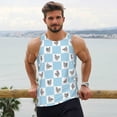 thumbnail image 6 of Lsque Funny Chicken Pattern Mens Tank Tops Muscle Athletic Quick Dry Sleeveless Workout Fitness T Shirts Beach Tank Top, Loose-fit Sleeveless Shirt for Men-3X-Large, 6 of 7