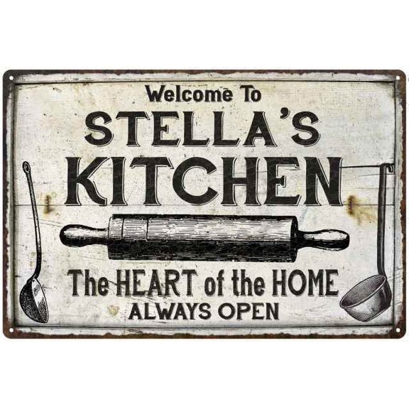STELLA'S Kitchen Farmhouse Sign 8 x 12 High Gloss Metal 208120033250