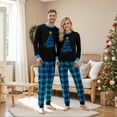 thumbnail image 4 of Family Matching Christmas Pajamas Set Blue Black Holiday Pajamas Sleepwear, 4 of 7