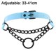 thumbnail image 2 of Personality Diablo Punk Wind Cortical Ring Collar Necklace-9light blue, 2 of 5