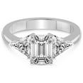 thumbnail image 3 of 2 Carat IGI Certified Emerald Shape Lab Grown Diamond Engagement Ring | 14K White Gold |Caroline Three Stone Side Trillion Diamond Ring | FG-VS1-VS2 Quality Friendly Diamonds, 3 of 5