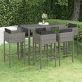 thumbnail image 1 of vidaXL 7 Piece Garden Bar Set with Cushions Poly Rattan Grey, 1 of 5