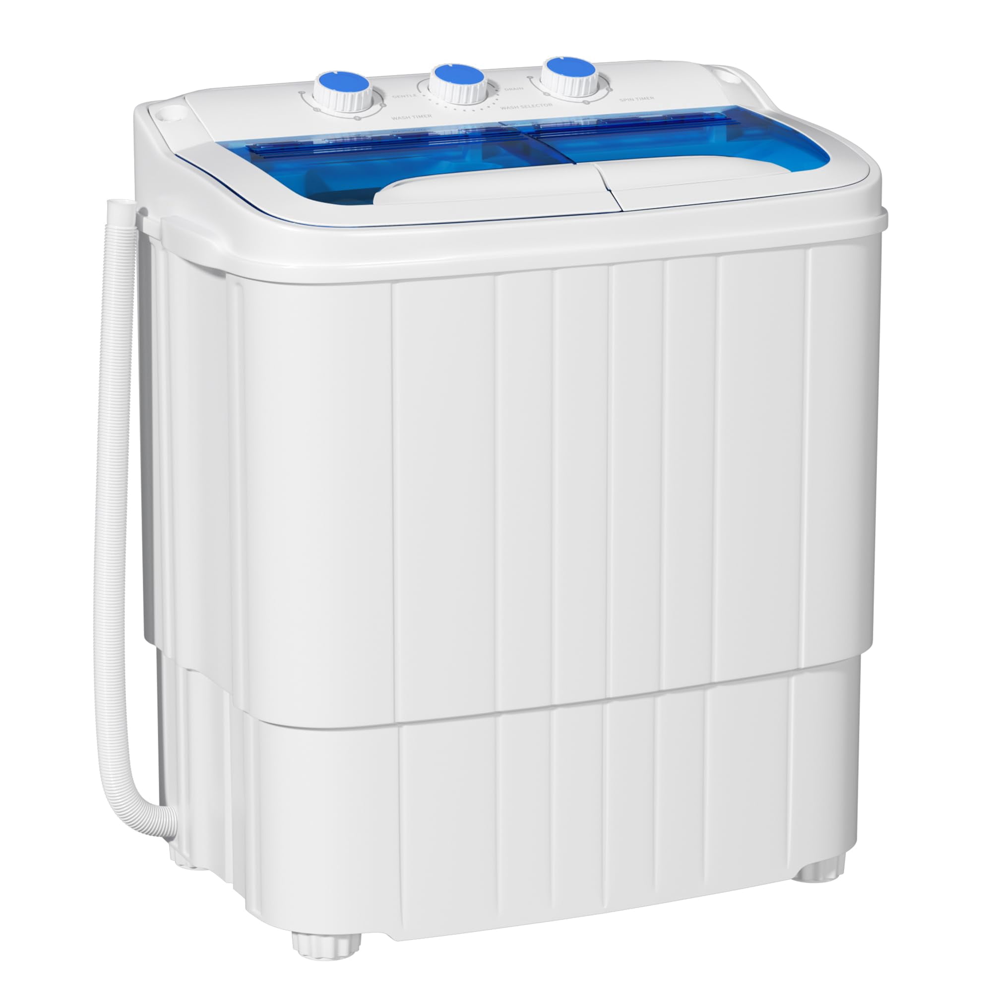 INTERGREAT Portable Washer and Dryer, 16 lbs Twin Tub Mini Laundry Machine, Compact Washer with Spin Dryer for Apartment Dorm RV Camping, Blue