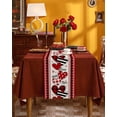 thumbnail image 2 of Valentine's Love, Table Runner 108 Inches, Saint Heart Burlap Boho Plaid Stripes Bed Runner Dresser Scarves Tabletop for Indoor Outdoor Parties/Ceremony/Banquet, 13"x 108", 2 of 8