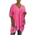 thumbnail image 1 of RXIRUCGD Robes pour Femmes Dames Col en V Imprimé Ample Décontracté Mode Sans Bretelles Jupe Courte Robe Robes de Soirée Travail Robe Maxi Fête Élégante Rose, 1 of 8