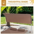 thumbnail image 4 of Outsunny Chaise Longue d'Extérieur de 79 Pouces avec Auvent, avec Oreiller et Roues, Brun, 4 of 10