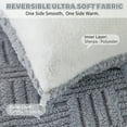 thumbnail image 5 of WOOW DEPOT Sherpa Reversible Comforter Twin 59" x 78.7", 1 PCS Thick Heavy 6.61 lbs Warm Cozy, Taffeta Quilted & Sheared Craft 3D Jacquard Blanket Machine Washable, Gray, 5 of 9