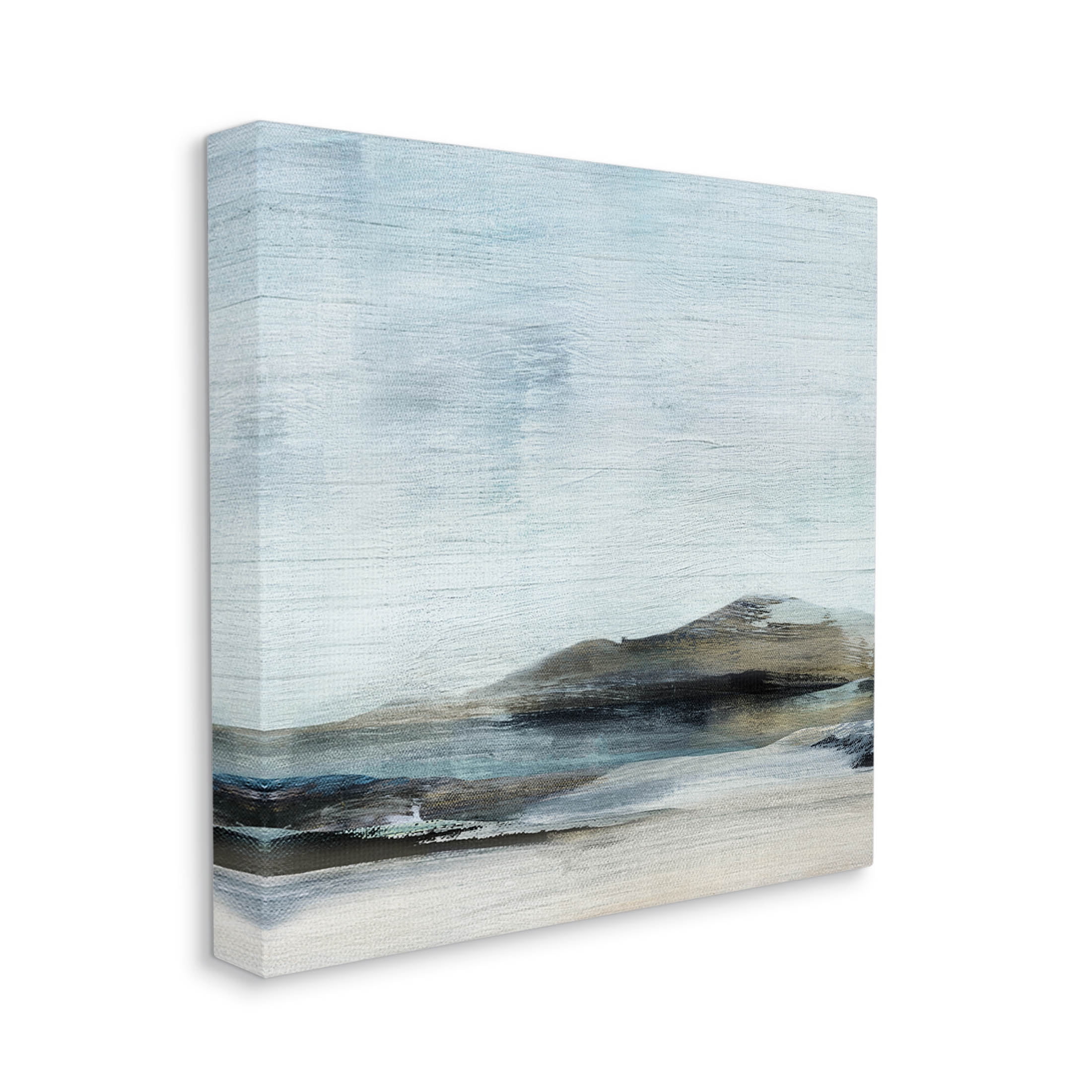 Abstract Rocky Beach Landscape Coastal Painting Gallery Wrapped Canvas Print Wall Art