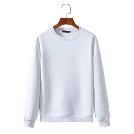 

Mens Solid Color Fleece Basic Sweatshirts Casual Fall Winter Crewneck Comfy Long Sleeve Simply Jogger Pullovers Fashion Lightweight Casual Sweatshirt