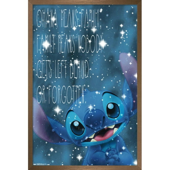 Disney Lilo and Stitch - Ohana Wall Poster, 22.375" x 34", Framed