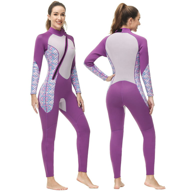 Owntop Wetsuit Women 3mm Neoprene Diving Suits Full Long Sleeve Keep Warm Front Zip Wet Suit for Surfing Swimming Snorkeling, Women's, Size: Large