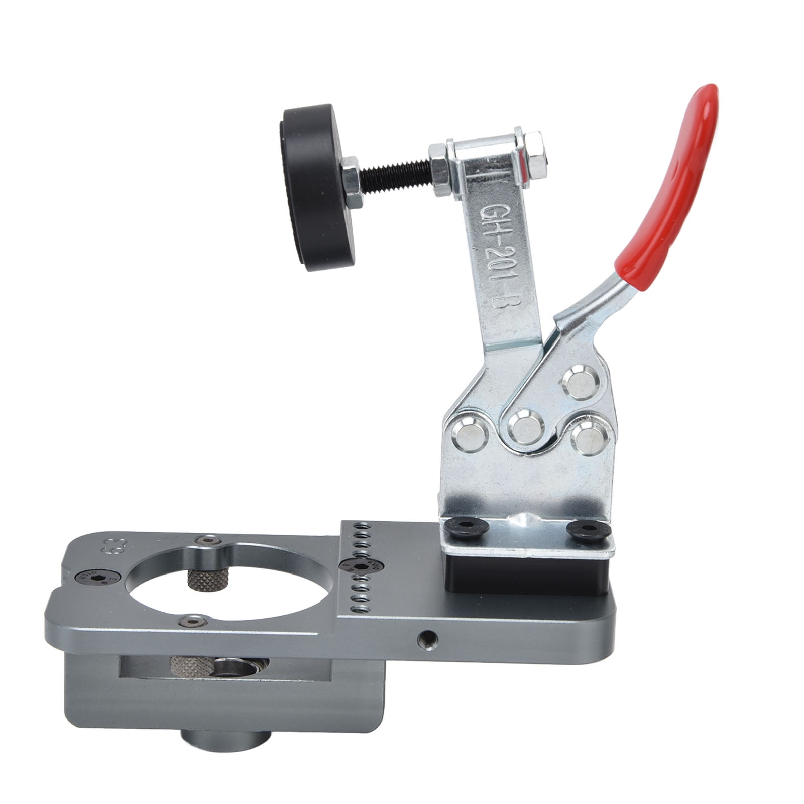 Hinge Jig Adjustable Woodworking Hole Puncher Opener Drilling Guide Locator Hand Tool 35mm Gray