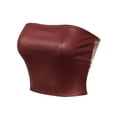thumbnail image 3 of Made by Olivia Women's PU Cropped Lightweight Tube Top Wine S, 3 of 3