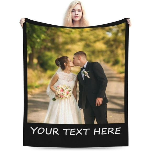 Custom Blanket with Photos Text Personalized Flannel Throw Blankets Customized Bedding Throw Blanket Custom Gifts Decor Bedding Style 3 Blankets