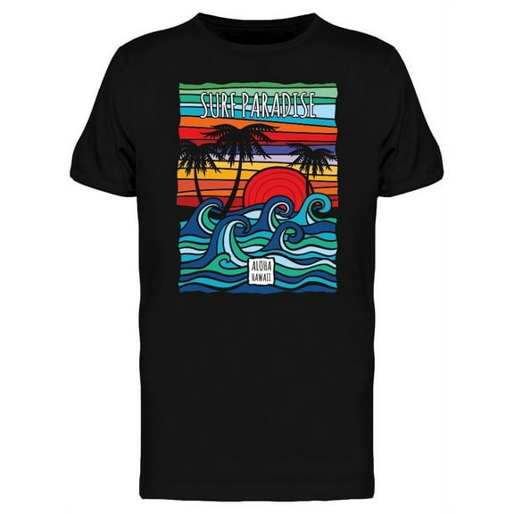 Psychedelic Surf Paradise Aloha T-Shirt Men -Image by Shutterstock, Male x-Large