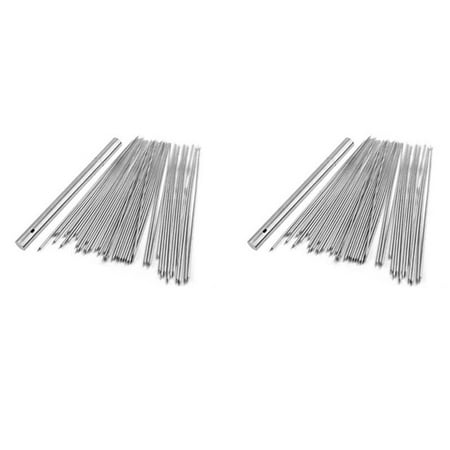 

2pcs 15.7 Inch Barbecue Skewers 50 PCS Stainless Steel BBQ Skewer Needle Sticks with Storage Tube