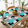 thumbnail image 5 of Abstract Geometric Placemats Set of 6 Mid Century Aqua Nordic Place Mats Table Mats Kitchen Dining Home Outdoor Party Table Decoration, 5 of 9