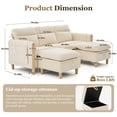 thumbnail image 5 of Villeston Modern U-Shape Sectional Sofa , 3 Seat Lounge Sleeper with Double Ottomans for Living Room,Beige, 5 of 6