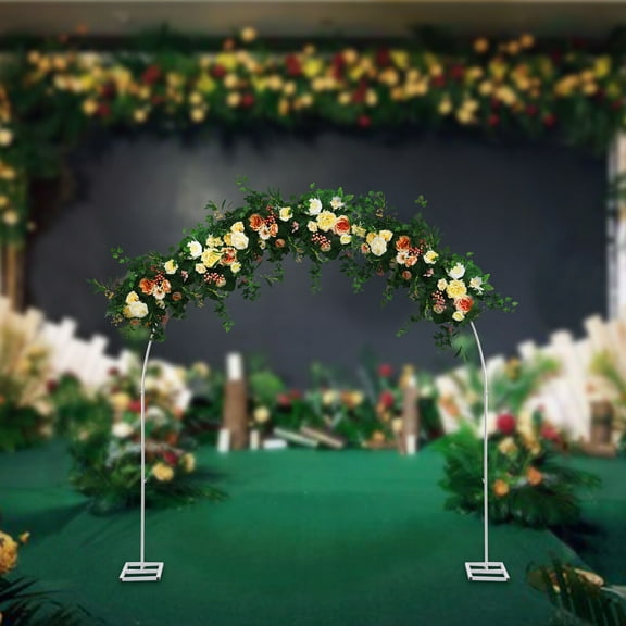 White Iron Arch Flower Balloon Stand Wedding Entryway Gate Christmas Decor 7.5ft Iron Arch 4-5kg Load-bearing for Birthday Wedding Christmas Party Decor