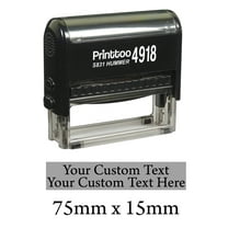 Printtoo Self Inking Upto 2 Lines Of Custom Text Rubber Stamp Personalized Stamper-Black