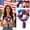 Red, variant on YardChic Independence Day Artificial Handheld Bouquet, Red White and Blue Artificial Flowers, UV Resistant Realistic Fake Patriotic Flowers for Veterans 4th of July USA 250th Anniversary Decoration