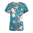 thumbnail image 4 of Luxalzxs Scrub Tops for Women Snowflakes Printed Short Sleeve Nurse Working Uniform with Pocket Summer Holiday Tunic Blouse, 4 of 4