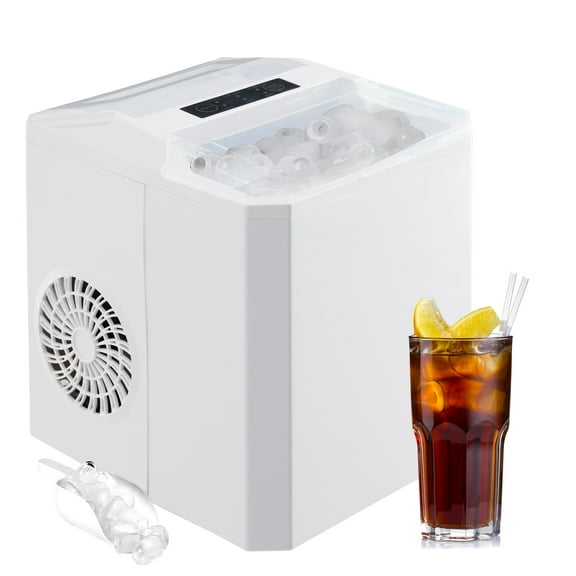 WANAI Portable Ice Maker,26.5 lbs/24H,2 Sizes,Self-Cleaning Ice Machine with Ice Scoop and Basket,9 Cubes Ready in 8 Mins